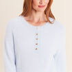 Pull col tunisien bleu pastel femme