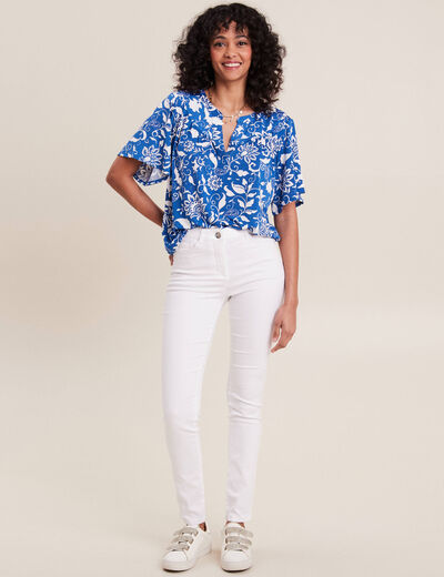 T-shirt manches courtes bleu femme