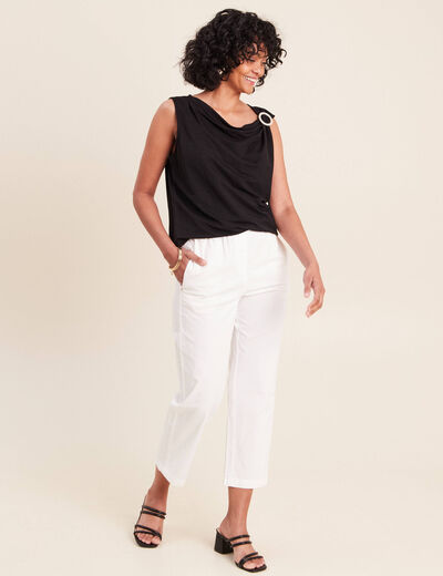 Pantalon mom blanc femme