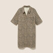 Robe courte droite imprim&eacute;e l&eacute;opard marron femme