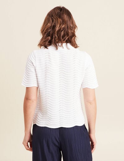 Polo manches courtes blanc femme