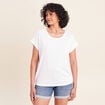T-shirt &agrave; paillettes manches courtes blanc femme