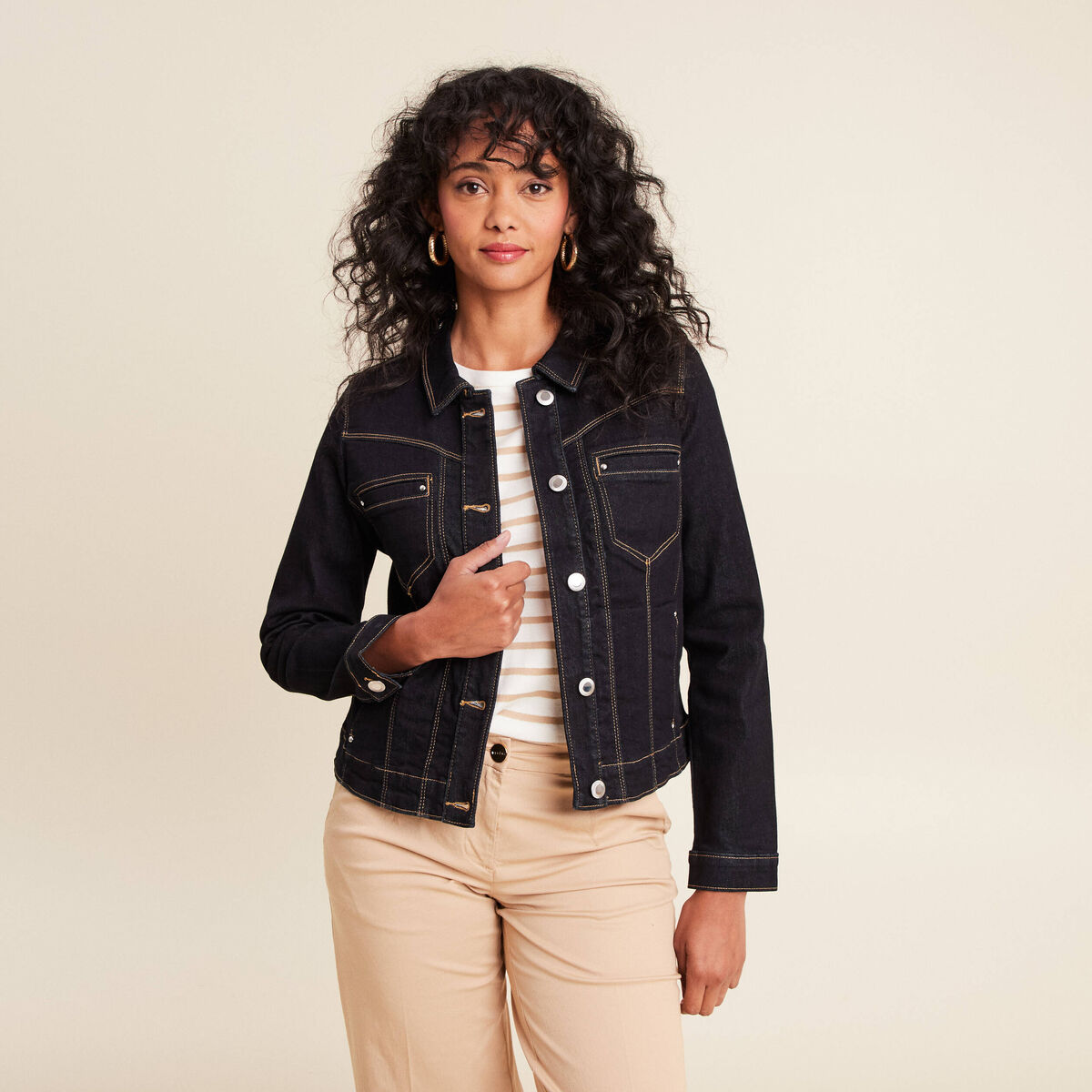 Veste denim brut femme