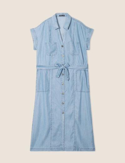 Robe évasée en jean denim double stone femme