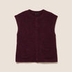 Gilet col rond bordeaux femme