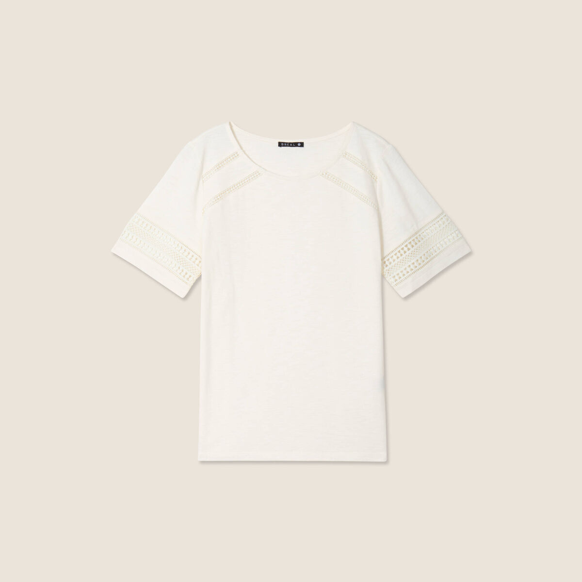 T-shirt manches courtes ecru femme
