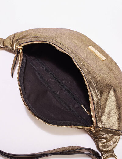 Sac banane 2 bandoulières couleur cuivre femme