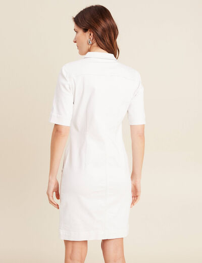 Robe droite en jean ecru femme