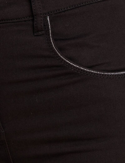 Pantalon ajusté taille haute noir femme