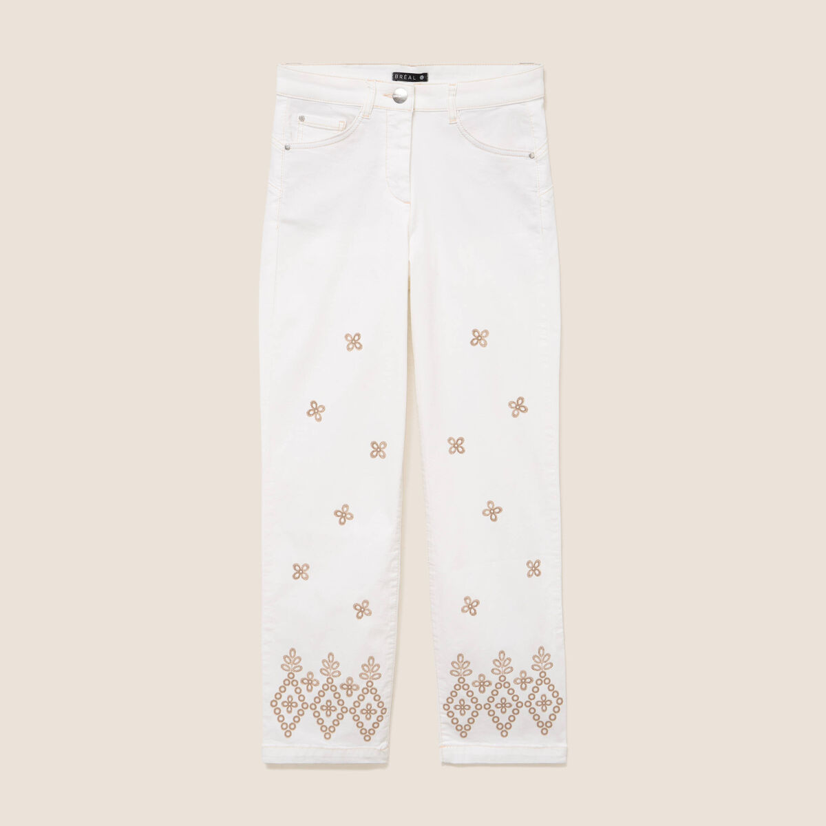 Pantalon magique Le L&eacute;ger coupe droite beige femme