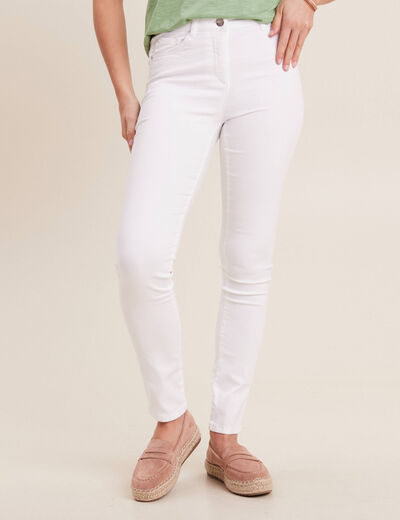 Pantalon léger taille standard long blanc femme