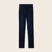 Jean ajusté taille haute denim brut femme