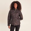 Doudoune d&eacute;perlante droite zipp&eacute;e marron femme