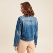 Veste jean ajustée manches longues denim double stone femme