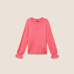 Pull col rond rose framboise femme