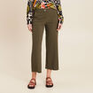 Pantalon large pinces vert kaki femme