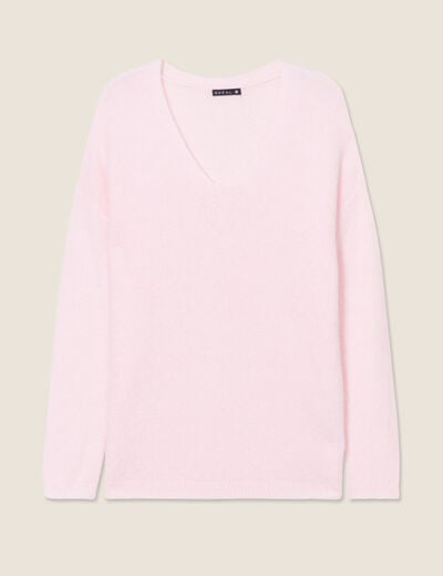 Pull manches longues rose femme