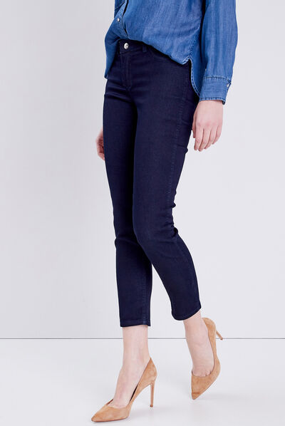 Jean réversible confortable magique bleu gris femme