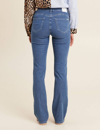 Jean léger bootcut taille basculée denim bleach femme