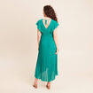 Robe longue &eacute;vas&eacute;e &agrave; volants vert menthe femme