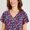 T-shirt manches courtes bleu foncé femme