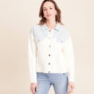 Gilet manches longues col chemise ecru femme