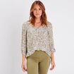 Blouse manches 3/4 noir femme
