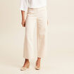 Pantalon large 7/8&egrave;me ivoire femme