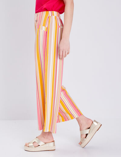 Pantalon flou avec boutons multicolore femme