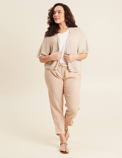 Gilet manches courtes couleur or femme