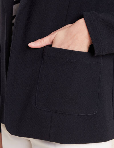 Veste tailleur cintrée bleu foncé femme