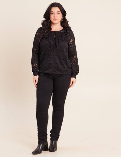 Blouse en dentelle noir femme