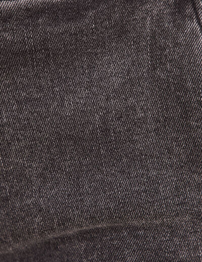 Jean droit taille haute long denim gris femme