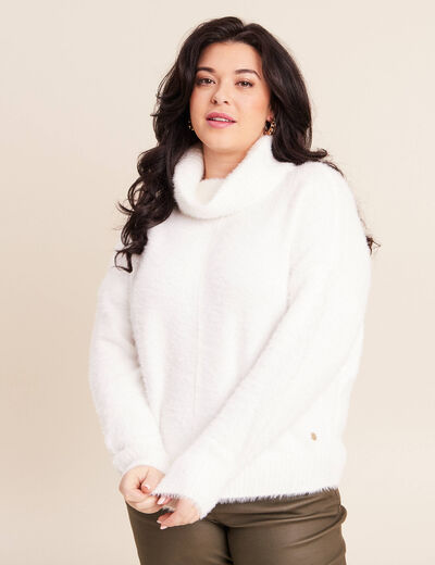 Pull manches longues ecru femme
