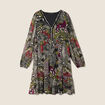 Robe évasée fluide vert femme