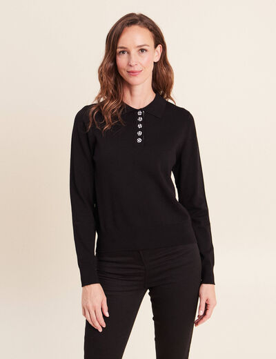 Polo noir femme
