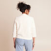 Veste brod&eacute;e bas resserr&eacute; manches 3/4 ecru femme