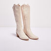 Bottes western brod&eacute;es ivoire femme