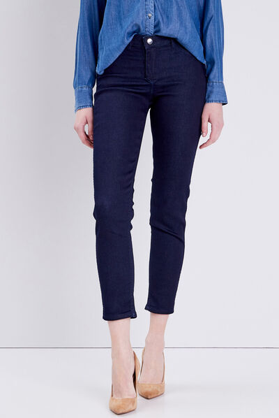 Jean réversible confortable magique bleu gris femme