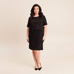Robe bi-mati&egrave;re droite noir femme
