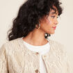 veste sans col beige femme