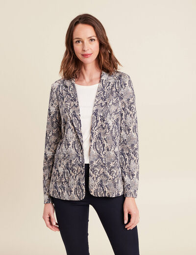 Veste cintrée col châle beige femme