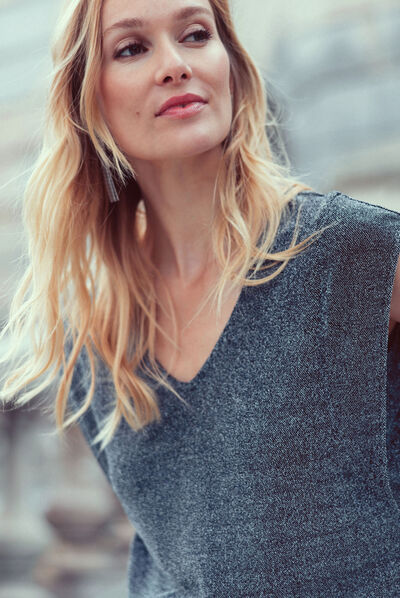 T-shirt manches courtes noir femme