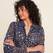Chemise manches longues bleu marine femme