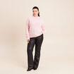 Pantalon bootcut enduit taille haute noir femme