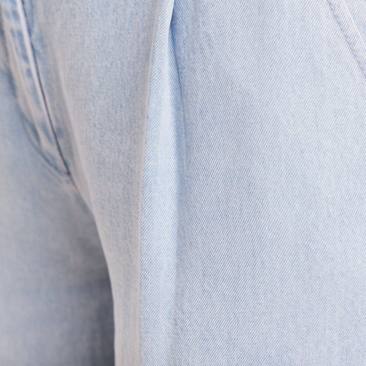 Pantalon large doubl&eacute; fluide denim bleach femme