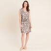 Robe droite courte sans manches col v vert femme