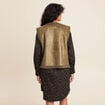 Gilet r&eacute;versible laine mouton vert kaki femme