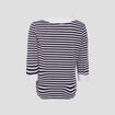 T-shirt manches 3/4 bleu marine femme