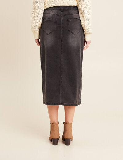 Jupe crayon en jean denim gris femme